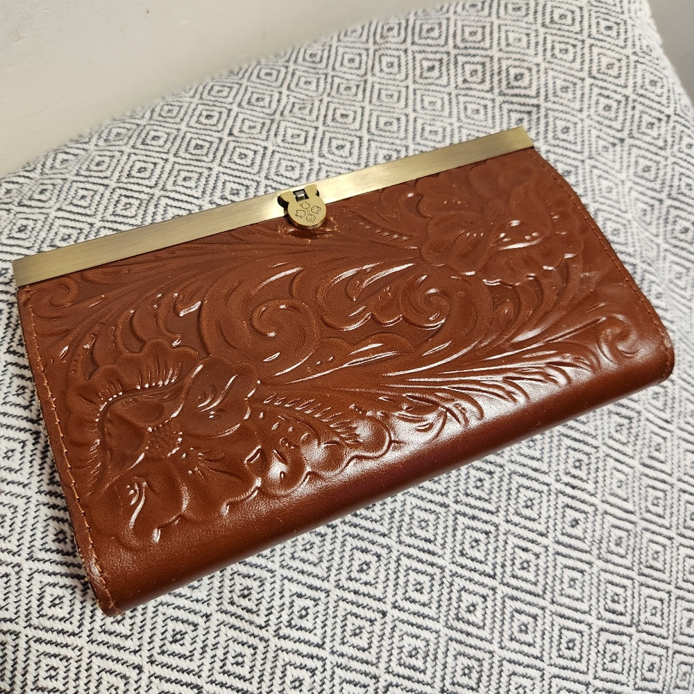 Patricia Nash Elegant Embossed Leather Clutch
